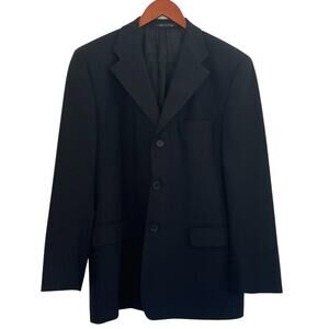 Roberto Villini Italian Wool Black 3 Button Blazer, Jacket, Coat, Lined, 40S